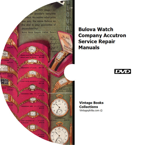 Bulova Watch Company Accutron Service Repair Manuals on DVD
